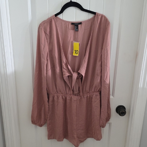Forever 21 Pink Long Sleeve Romper - Picture 1 of 3